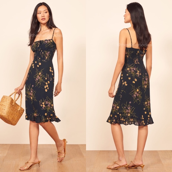 reformation floral midi dress